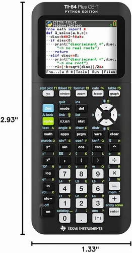 Vista 5 de Texas Instruments TI-84 Plus CE-T Python Edition Calculadora Gráfica (Pantalla a Color) Negra