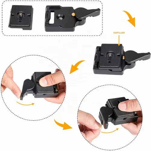 Vista 7 de Konsait Black Camera 323 Placa de liberación rápida con adaptador especial (200PL-14) uso para Manfrotto 323 (nueva versión)