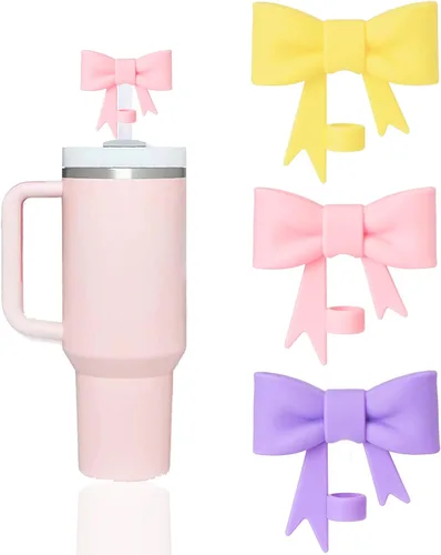 Vista 10 de 2 fundas de popote compatibles con vasos Stanley de 40/30 onzas, protectores reutilizables de silicona para popotes de 0.4 pulgadas/0.394 in