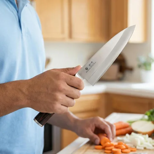 Vista 8 de imarku - Cuchillo Deba de 7 pulgadas, cuchillo de chef ultra afilado, cuchillo de cocina japonés definitivo con bisel único de acero inoxidable