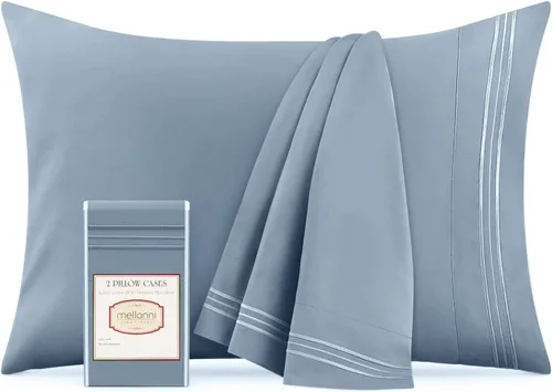 Vista 50 de Mellanni Fundas de almohada de lujo, extrasuaves, refrescantes, fundas de almohada de 12 piezas de la colección icónica, cierre de sobre