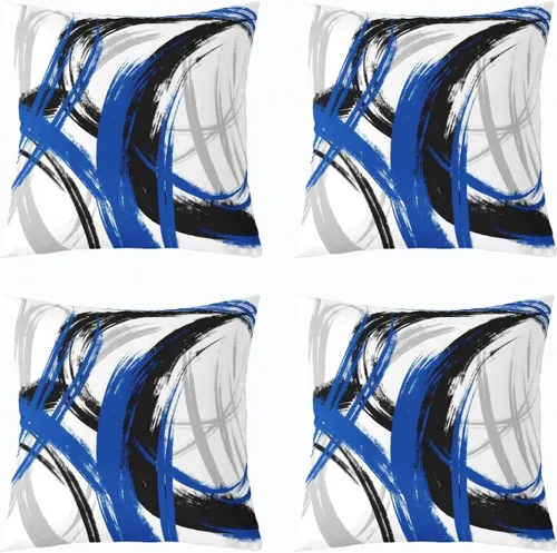 Vista 181 de Juego de 2 fundas de almohada abstractas de 16 x 16 pulgadas para niños, niñas, adolescentes, decoración de dormitorio, moderna a rayas, decoración
