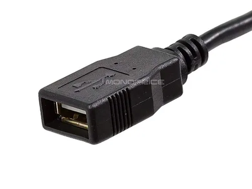 Vista 3 de Monoprice Cable de extensión USB 2.0 A macho a hembra de 3 pies 28/24 AWG (chapado en oro) (105432), color negro