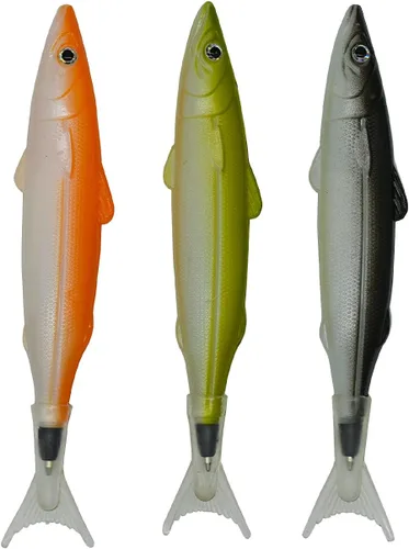 Vista 7 de Maydahui 6 bolígrafos creativos de peces, tinta negra para escuela, oficina, hogar