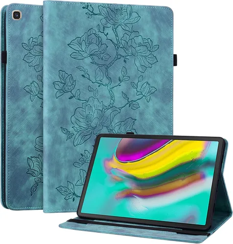 Vista 22 de Funda para Samsung Galaxy Tab S5e 10.5 2019 Modelo SM-T720/T725/T727, funda delgada de piel sintética con soporte multiángulo y soporte