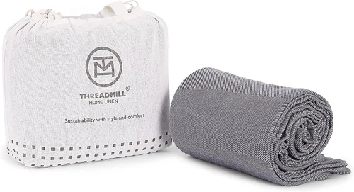 Vista 26 de Threadmill - Mantas de algodón de lujo para cama tamaño individual Manta 100% algodón para todas las estaciones para cama individual Manta