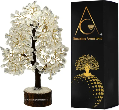 Vista 8 de Árbol de la vida con múltiples piedras preciosas naturales curativas de primera calidad, bonsái de Feng Shui, para decoración del hogar y la oficina
