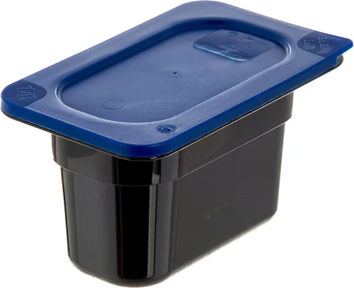 Vista 9 de Carlisle FoodService Products 3058360 Smart Lid Tapa de polietileno de noveno tamaño, azul oscuro, 6.8 x 4.3 x 0.5 pulgadas, 1.28 onzas