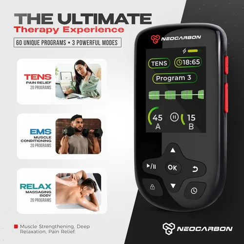 Vista 3 de Unidad TENS Estimulador Muscular Ultra para Alivio del Dolor y Recuperación, Máquina TENS EMS con Modo Estable PMS, Máquina de Estimulación de Doble