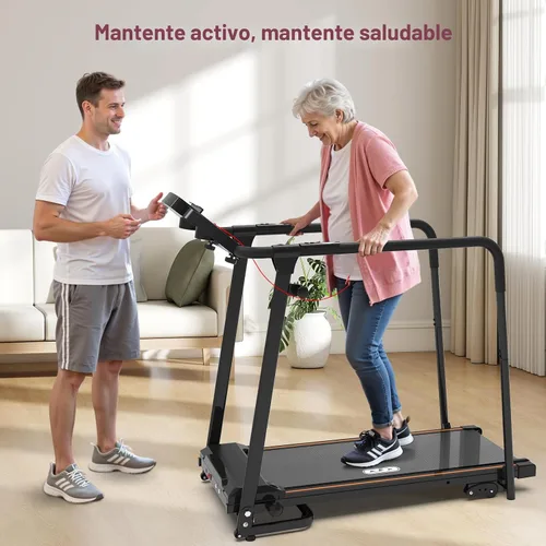Vista 9 de Redliro Treadmill for Seniors with Long Handrails - Walking Treadmill 0-2% Incline, 300 lbs Capacity, Foldable for Home Small, Auto Lube, Mute &