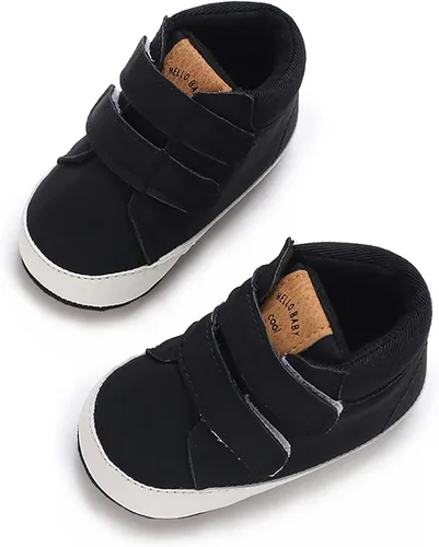 Vista 4 de SOFMUO Zapatos deportivos para bebés, niños y niñas, de piel sintética, antideslizantes, suela de goma suave, botines de vestir para niños pequeños