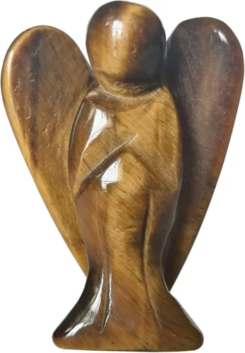 Vista 8 de Estatua de ángel guardián de oración de cristal curativo africano natural, 2 pulgadas, tallado en bolsillo, figuras de piedra de palma