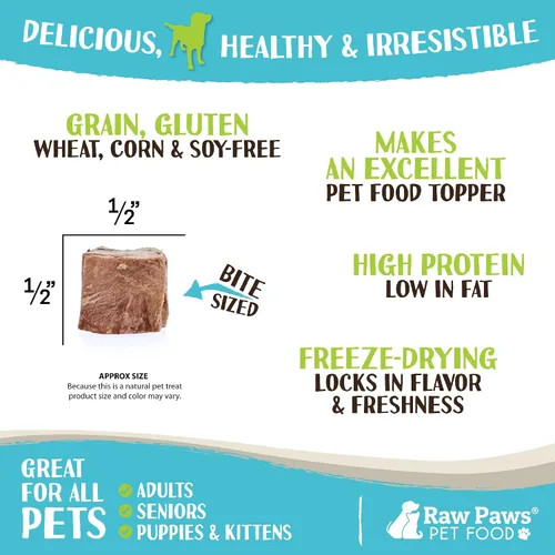 Vista 3 de Raw Paws Golosinas de corazones de pollo, 4 onzas – Todos los alimentos naturales liofilizados para perros y gatos hurones – Golosinas altas