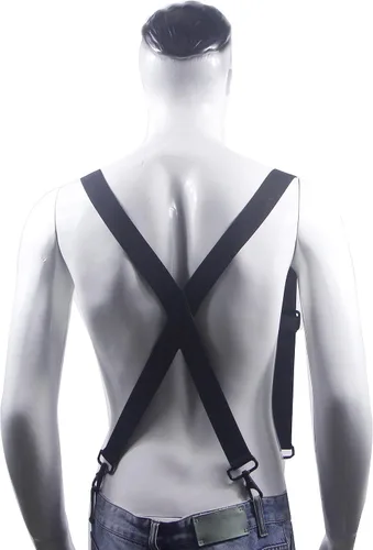 Vista 3 de Cedrainy Tirantes giratorios para hombre, tirantes en X con 4 tirantes resistentes para cinturón
