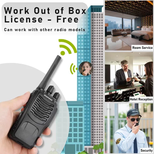 Vista 2 de BAOFENG Walkie Talkies para adultos 888S - Radios bidireccionales recargables de largo alcance con auriculares, radio FRS portátil de mano