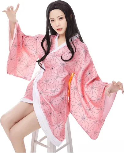 Vista 6 de Baycon Kamado Nezuko - Bata kimono para adultos