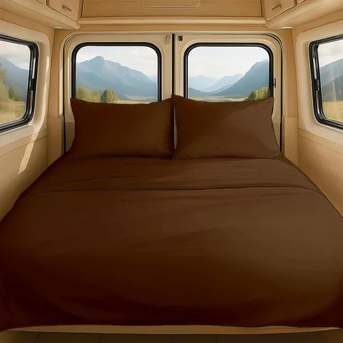 Vista 82 de NON Sticky cotton Juego de sábanas cortas de algodón egipcio de alta calidad para caravana, 4 piezas, bolsillo profundo de 12 pulgadas, suave, fácil