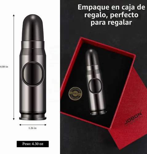 Vista 5 de Encendedor de butano resistente al viento, encendedor de llama de chorro recargable en forma de bala para velas, al aire libre, postres y hornear