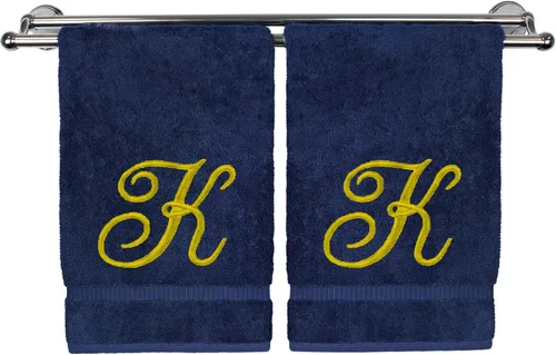 Vista 14 de Toalla de mano con monograma, regalo personalizado, 16 x 30 pulgadas, extra absorbente, 100% algodón turco, acabado de rizo suave, para baño, cocina