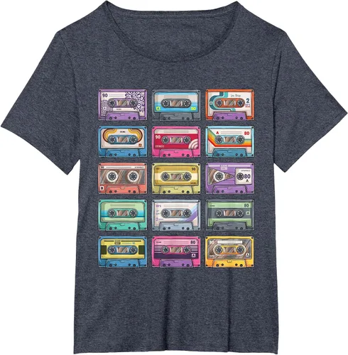 Vista 11 de Vintage Cassette Tapes Collection 80's 90's Music Mixtape T-Shirt Asphalt Grey
