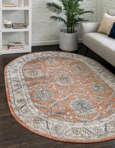 Vista 28 de Unique Loom Colección Nyla - Alfombra de área - Princesa (2 pies x 3 pies 1 pulgada, rectangular, rosa salmón/marrón)