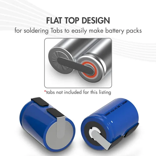 Vista 4 de Tenergy 4/5 SubC 1.2 voltios 1300mAh NiCD baterías recargables, paquete de 15