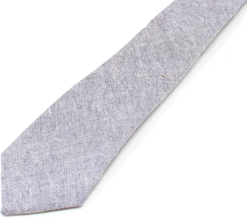 Vista 65 de Corbata delgada de algodón cambray para hombre, estilo desgastado texturizado - 2 1/2 pulgadas de ancho
