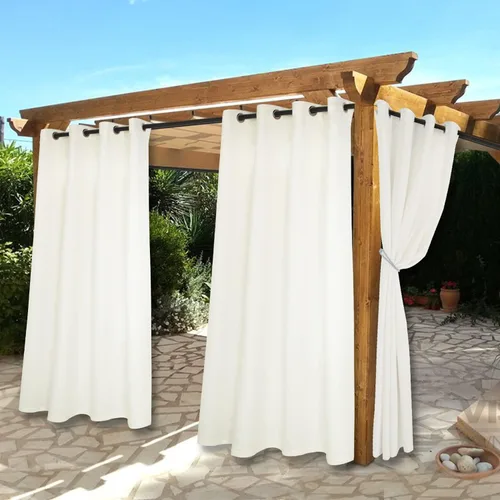 Vista 17 de BONZER Cortinas impermeables para interiores y exteriores para patio - Aislamiento térmico, cortinas opacas con ojales de bloqueo solar