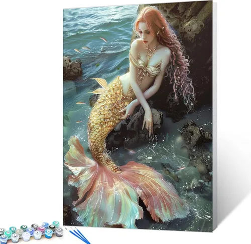 Vista 13 de Pintura por números para adultos, tatuajes de mujeres, pintura por números sobre lienzo, fácil de pintar para principiantes, tatuajes de flores