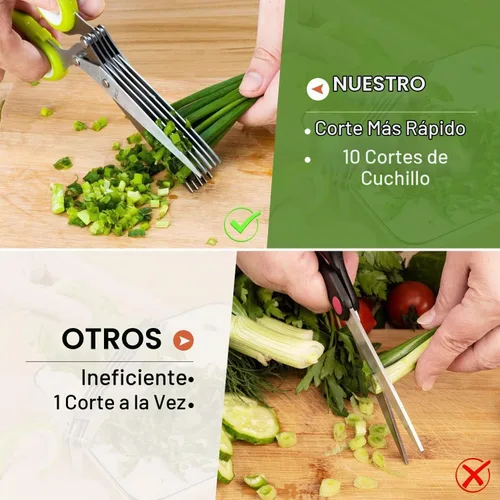 Vista 3 de X-Chef Tijeras multiusos de 5 hojas para hierbas