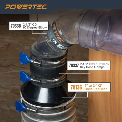 Vista 9 de POWERTEC 70136 cono reductor de 4" a 2-1/2".