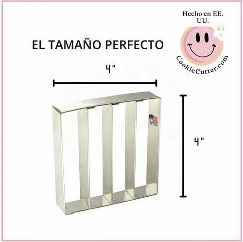 Vista 2 de Foose Cortadores de galletas de 4 x 1 pulgada, acero de placa de estaño, hecho a mano en Estados Unidos