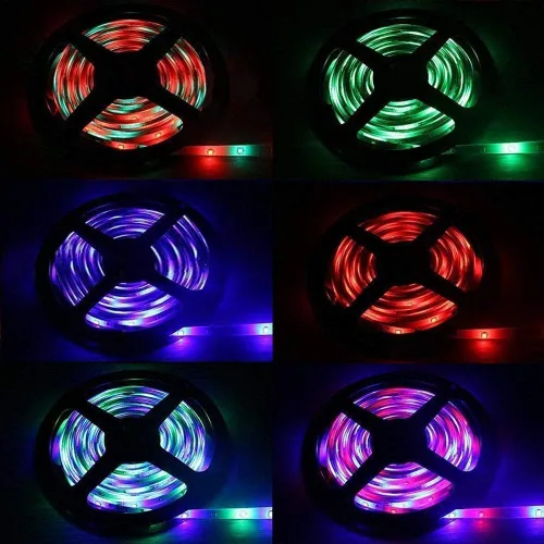 Vista 5 de Yiliaw Paquete de 2 tiras de luz LED RGB de 44 teclas, control remoto inalámbrico, atenuador de intensidad infrarroja de repuesto, para tira de luz
