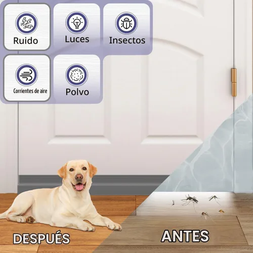 Vista 2 de Tope de corriente de puerta Pundin, barrido de puerta ajustable para la parte inferior de la puerta, sello de puerta inferior de silicona para Gris
