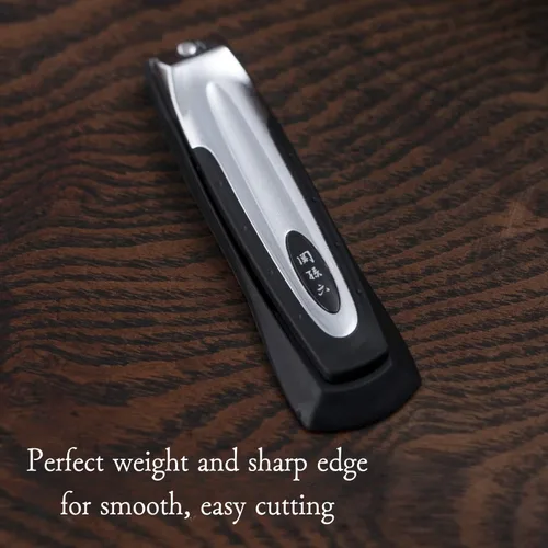 Vista 3 de KAI Cortaúñas japonés con lima de uñas lateral, acero inoxidable, fabricado en Japón