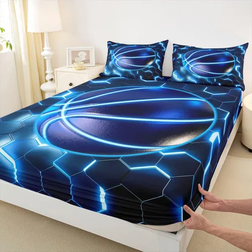 Vista 25 de Erosebridal Graffiti Rugby Ball Sheets for Boys Girls Colorful Rugby Helmet Fitted Sheet,Sports Kids Bedding Sets Football Game Bed Sets Twin 2 Piece