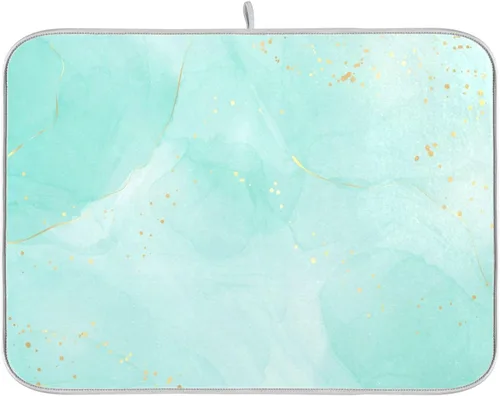 Vista 30 de Tapete de secado de platos Wamika con lazo negro para encimera de cocina 16x18, lazo de moño coqueto, tapete rectangular pequeño de secado