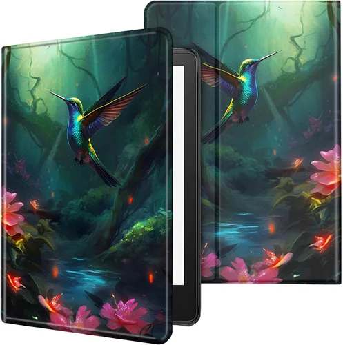 Vista 62 de Funda para tablet Kindle Fire 7 2019/2017 lanzamiento 9ª/7ª generación 7 pulgadas, ligera, protectora de piel sintética, cubierta inteligente