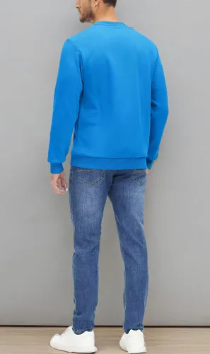 Vista 36 de MAGCOMSEN Sudadera de cuello redondo para hombre de manga larga casual cálida de forro polar