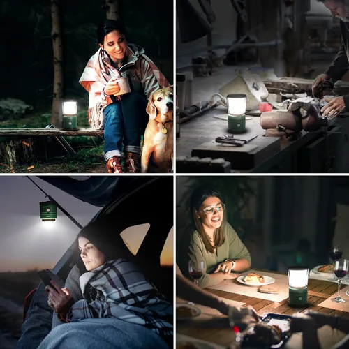 Vista 7 de Lepro Linterna de Campamento, LED Alimentada por Batería con 1500LM, 4 Modos de Luz, Luz Impermeable para Tienda, Linterna con Luz para Huracán, Luz