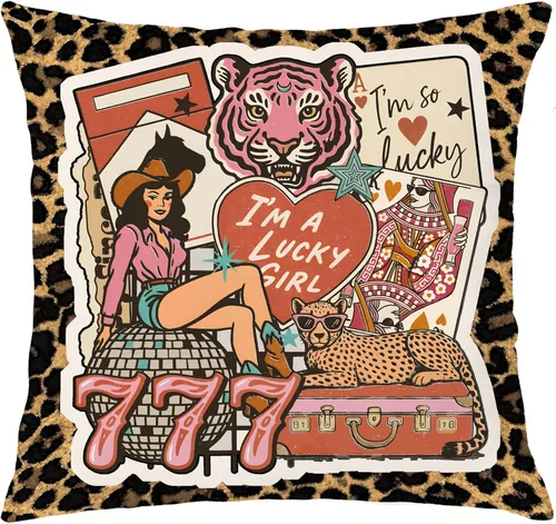 Vista 19 de Trendy Leopard Cheetah Print Pillow Covers 18x18 Set of 4