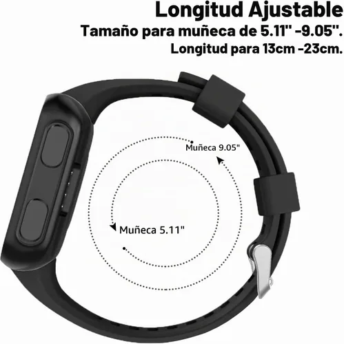 Vista 4 de GVFM banda compatible con Garmin Forerunner 35, silicona suave correa de repuesto para reloj inteligente Garmin Forerunner 35, se ajusta a muñeca