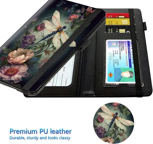 Vista 75 de Funda para chequera para hombres y mujeres, cartera de cuero RFID con ranuras para tarjetas de crédito, soporte de cheques duplicados personales
