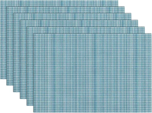 Vista 49 de SHACOS Beige Woven Placemats Set of 4 Place Mats Indoor Outdoor