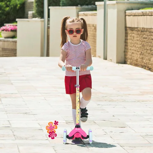 Vista 10 de Patinete para niños, auto equilibrio de 3 ruedas, ruedas LED iluminadas Barbie