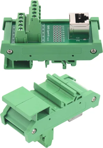 Vista 3 de 1Way RJ45 8P8C Distribución del conector Ethernet del montaje en carril DIN
