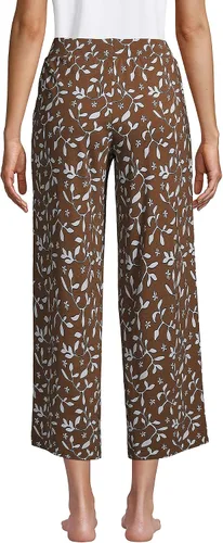 Vista 2 de Lands End Pantalones de pijama para mujer de tiro medio y pierna ancha