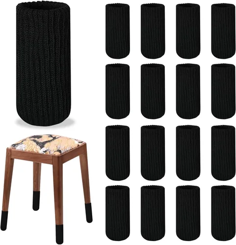 Vista 12 de 8 PCs Calcetines para Patas de Muebles - Calcetines Negros de Alta Elasticidad para Muebles, Protectores de Piso de Patas de Silla Tejidos, Juego