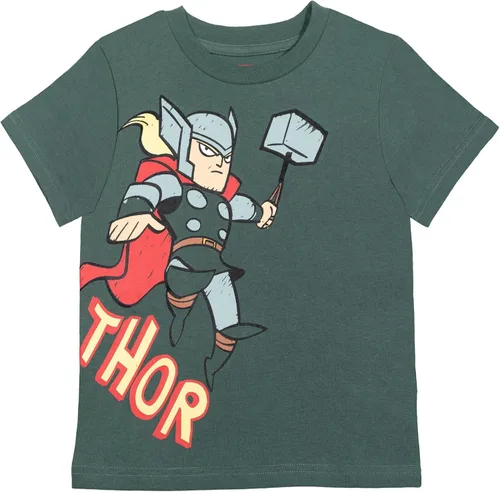 Vista 4 de Marvel Paquete de 4 camisetas deportivas de los Vengadores Spider-Man de Iron Man Thor Capitán América, para niños pequeños y grandes