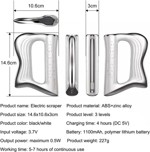 Vista 7 de NICHOY Masajeador eléctrico de fascia, músculo raspador Guasha, presión de liberación relajante, pistola facial eléctrica Masaje de micro corriente